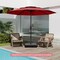 Costway 10 ft 3-tier Vented Patio Umbrella Large Market Table Umbrella Outdoor Sun Shade Brown/Turquoise/Navy/Beige/Gray/Red/Black